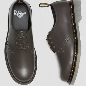 Dr. Martens Women's 1461 Iced Smooth Leather Oxford Shoes in Khaki Grey